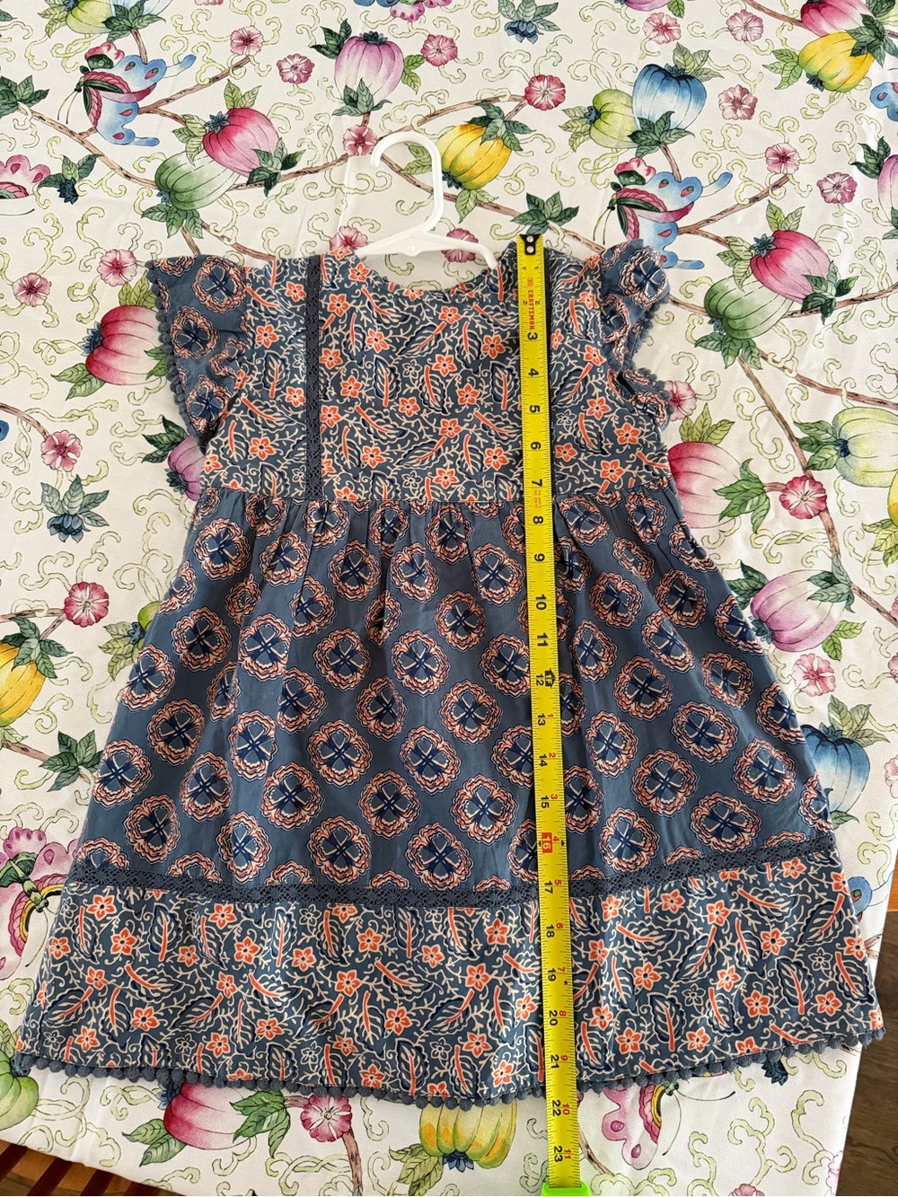 Roller Rabbit Girls' Navy Blue Dress with Orange Floral Print
